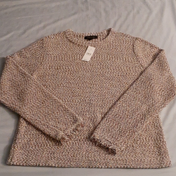 Ann Taylor Sweaters - Ann Taylor beige & pink long sleeve  Sweater Large